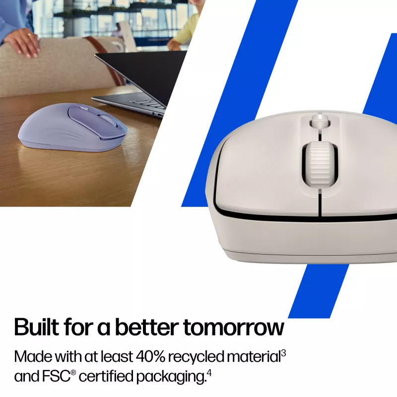 HP 400 Quiet Maple Wireless pelė, ambidekstrinė, RF belaidis + Bluetooth, 6000 DPI, smėlio spalvos