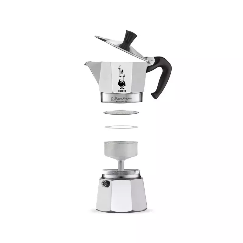 Kavinukas BIALETTI Moka Express aliuminis 2 puodeliams (100 ml) juodas