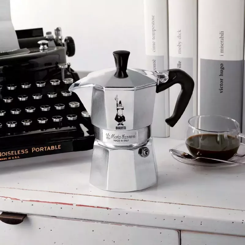 Kavinukas BIALETTI Moka Express aliuminis 2 puodeliams (100 ml) juodas