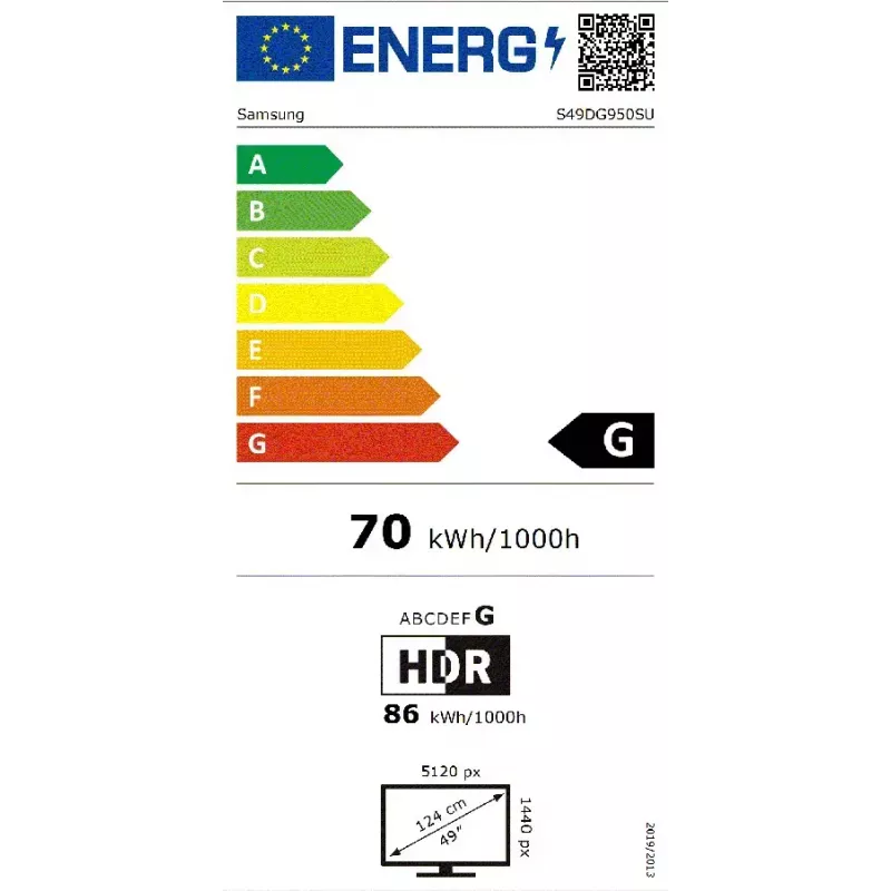 49 colių Dual QHD OLED lenktas monitorius Samsung S49DG950SU — 5120×1440, 32:9, 0,03 ms, USB šakotuvas, VESA, garsiakalbiai