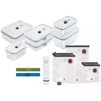 ZWILLING Fresh & Save šeimos rinkinys La Mer, iš stiklo, 16 vnt., mėlynos/baltos spalvos