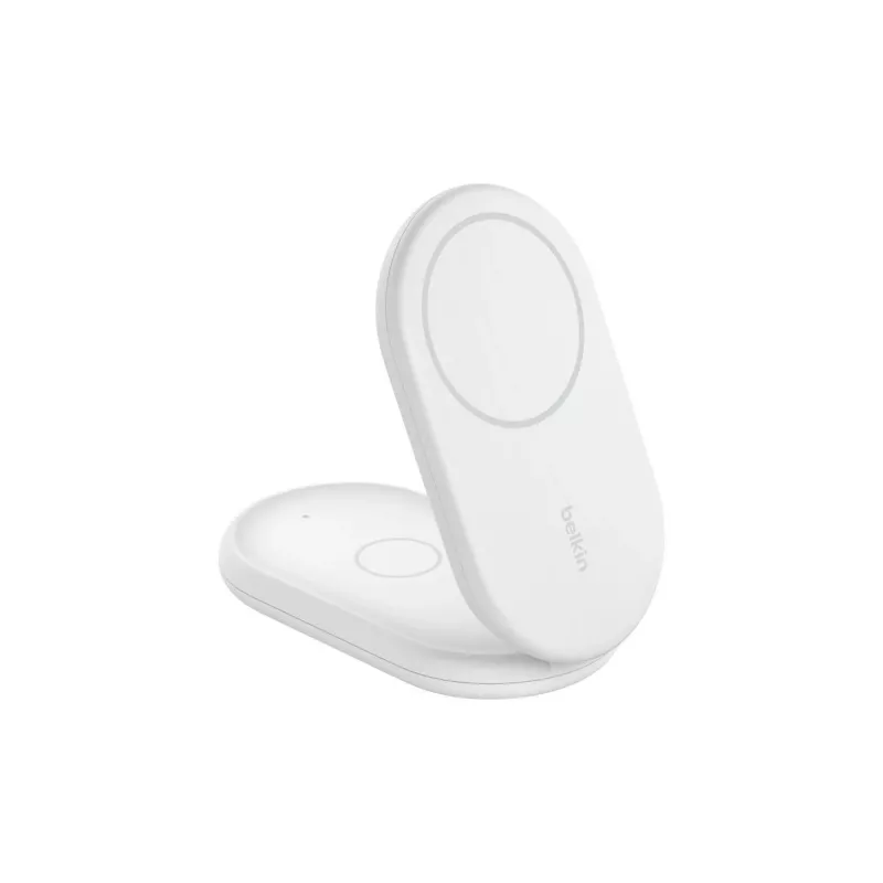 BELKIN BoostCharge Qi2 15W Magnetinis 2 viename stovas – Baltas