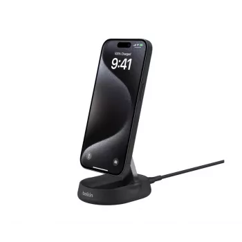 BELKIN BoostCharge Pro belaidis įkrovimo stovas - Qi2 15 W - juoda