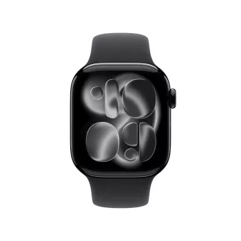 Išmanusis laikrodis Apple Watch Series 11 GPS + Cellular 42mm Jet Black aliuminio korpusas su juodu sportiniu dirželiu M/L