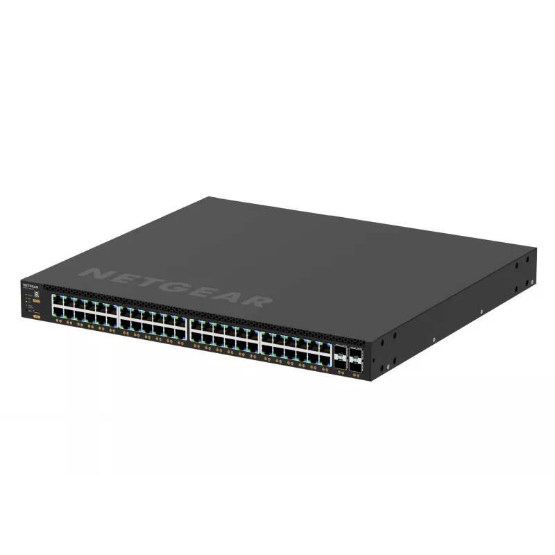 NETGEAR M4350-48G4XF valdomas L3 „Gigabit Ethernet“ (10/100/1000) jungiklis su PoE, 1U, juodas