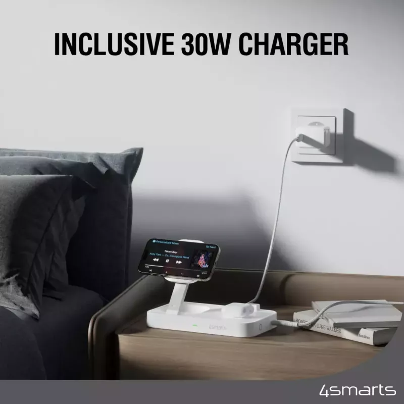 Belaidis įkroviklis 4smarts Qi2 Universal White Fast Charging Indoor AC 12V