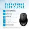 HP 430 belaidė pelė keliems įrenginiams, ambidekstrinė, optinė, RF belaidis + Bluetooth, 1200 DPI, juoda