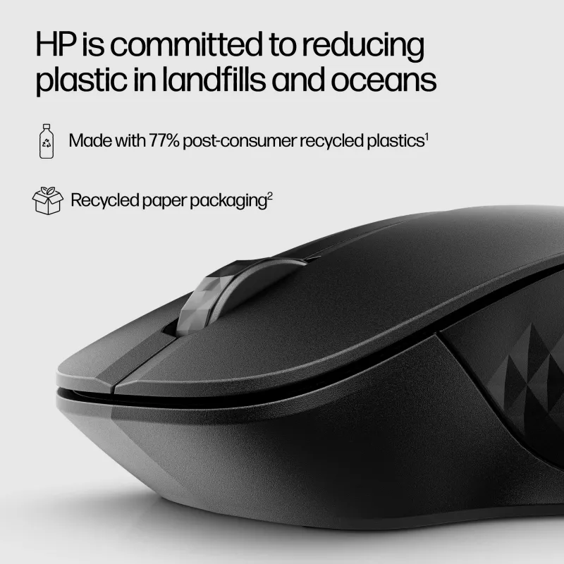 HP 430 belaidė pelė keliems įrenginiams, ambidekstrinė, optinė, RF belaidis + Bluetooth, 1200 DPI, juoda