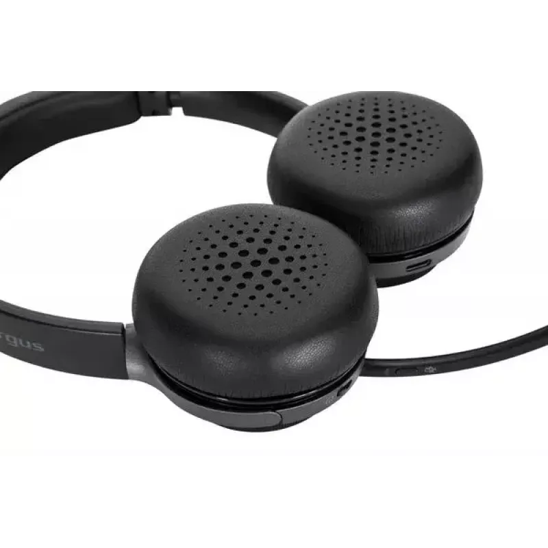 Ausinės Targus AEH104GL belaidės ir laidinės, ausinė juosta, skambučiams/muzikai, USB Type-C, Bluetooth, juodos