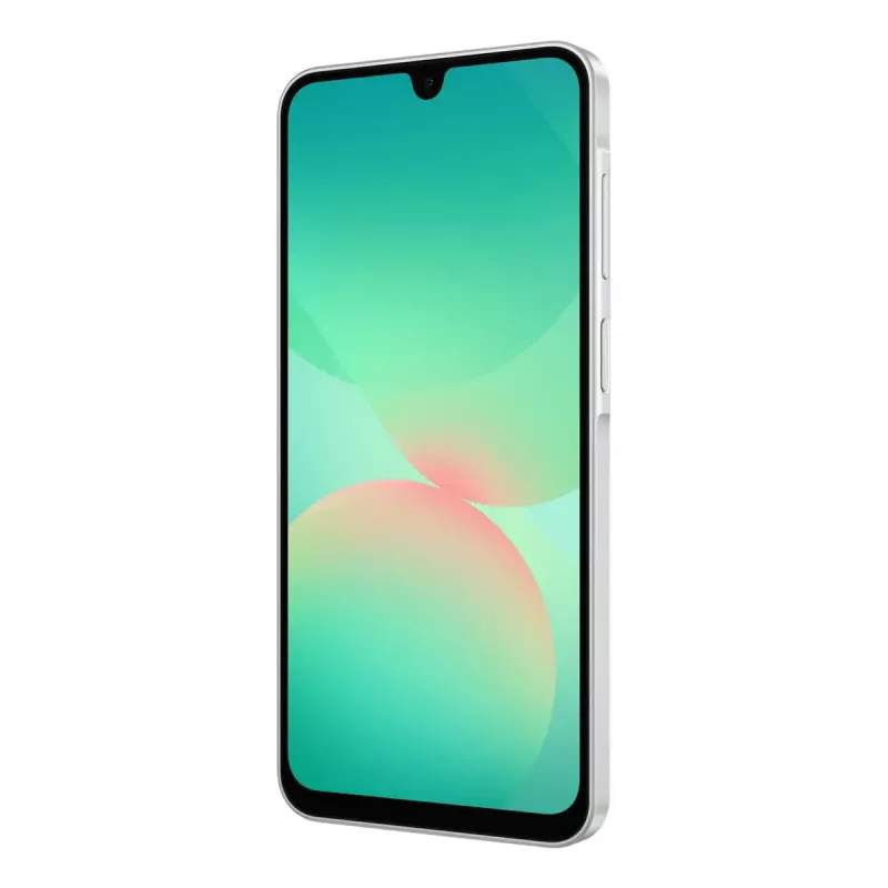 Išmanusis telefonas Samsung Galaxy A26 5G — 6,7 col. Super AMOLED, 128 GB, 6 GB RAM, 50 MP triguba kamera, IP67, 5000 mAh (Baltas)