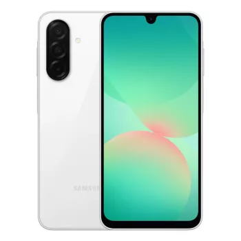 Išmanusis telefonas Samsung Galaxy A26 5G — 6,7 col. Super AMOLED, 128 GB, 6 GB RAM, 50 MP triguba kamera, IP67, 5000 mAh (Baltas)