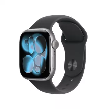APPLE Watch Series 11 GPS + Cellular 42 mm kosminės pilkos spalvos aliumininis korpusas su juodu sportiniu dirželiu M/L