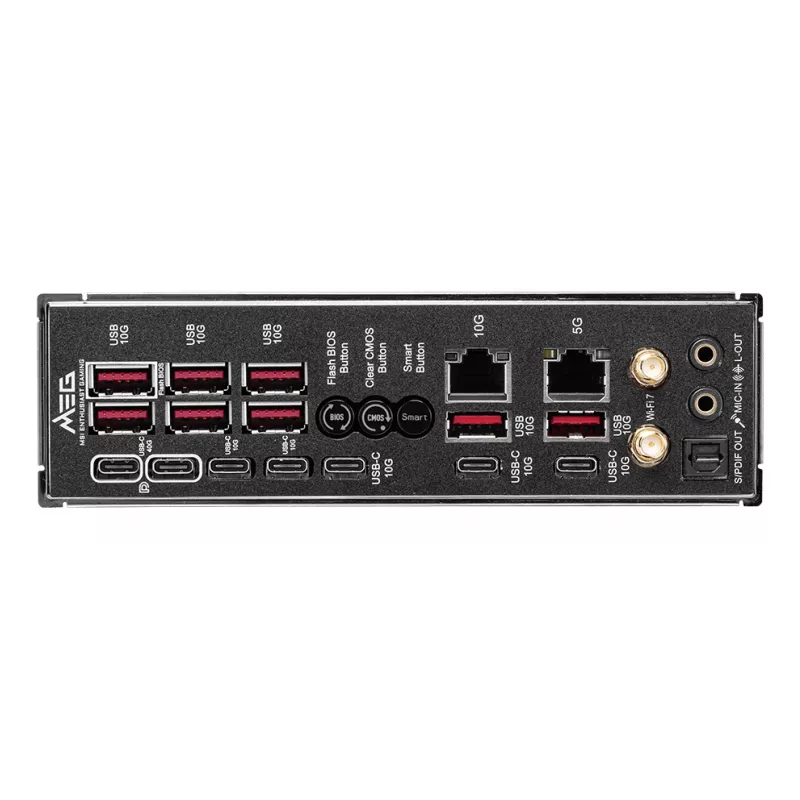 Motininė plokštė MSI MEG X870E GODLIKE – X870E mikroschemų rinkinys, AM5 lizdas, ATX, DDR5 palaikymas