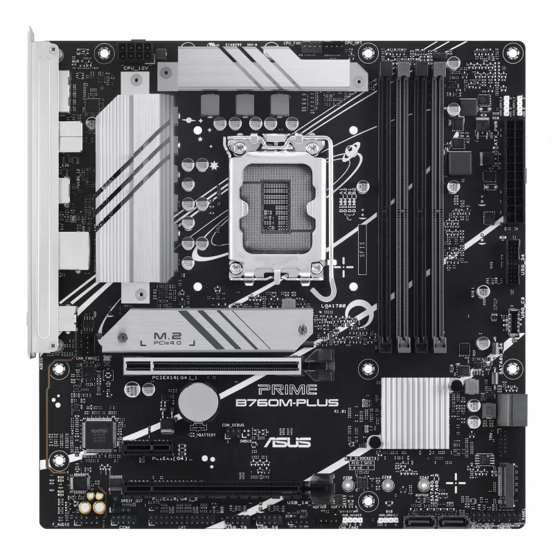 Motininė plokštė ASUS PRIME B760M-PLUS — Intel B760, LGA 1700, micro-ATX, DDR5, 4 DIMM, 192 GB, 2,5 Gb LAN, 2x M.2