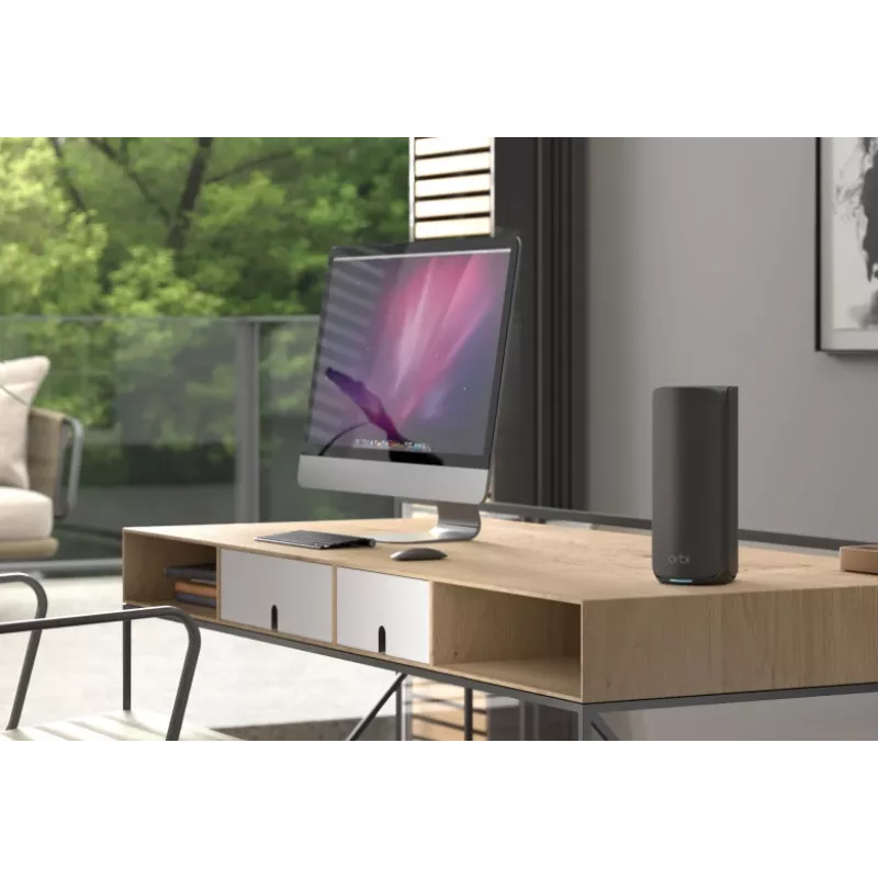 NETGEAR Orbi 870 Triju juostų (2.4 GHz / 5 GHz / 6 GHz) Wi-Fi 7 (802.11be) Juoda 4 vidinės antenos