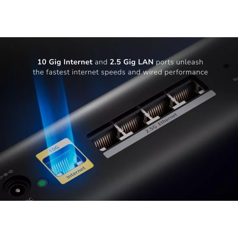NETGEAR Orbi 870 Triju juostų (2.4 GHz / 5 GHz / 6 GHz) Wi-Fi 7 (802.11be) Juoda 4 vidinės antenos