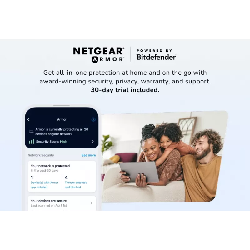 NETGEAR Orbi 870 Triju juostų (2.4 GHz / 5 GHz / 6 GHz) Wi-Fi 7 (802.11be) Juoda 4 vidinės antenos