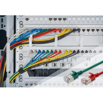 DIGITUS Slim Patch laidas CAT6A F-FTP 1m Žalia