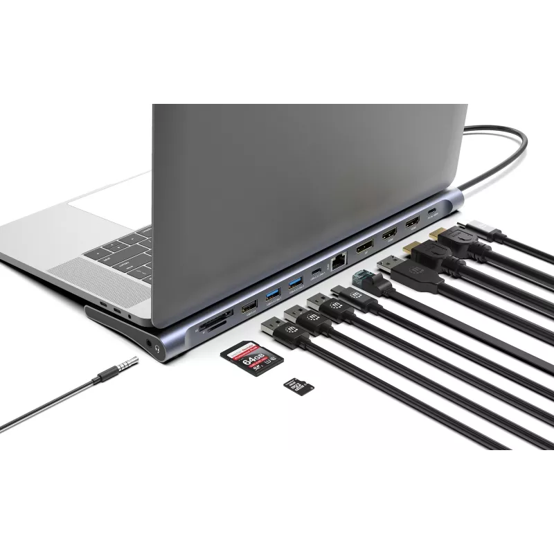 Manhattan 12-in-1 USB-C dokas / stotelė 4K 60Hz, 100W PD