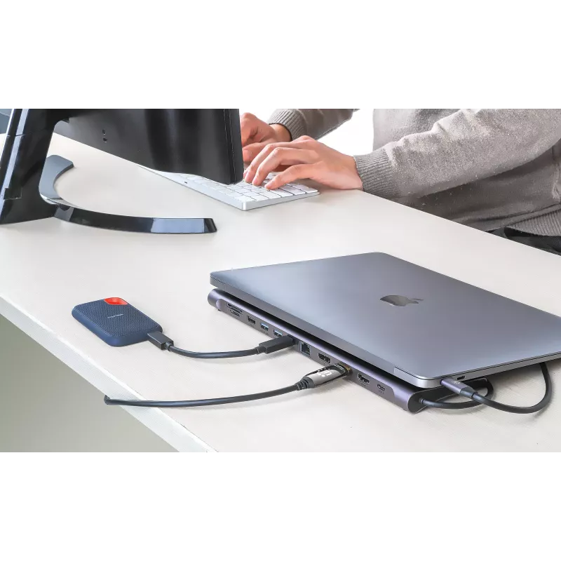 Manhattan 12-in-1 USB-C dokas / stotelė 4K 60Hz, 100W PD