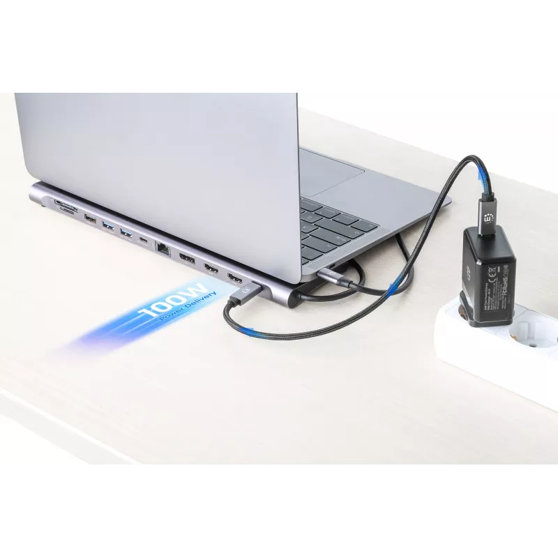 Manhattan 12-in-1 USB-C dokas / stotelė 4K 60Hz, 100W PD