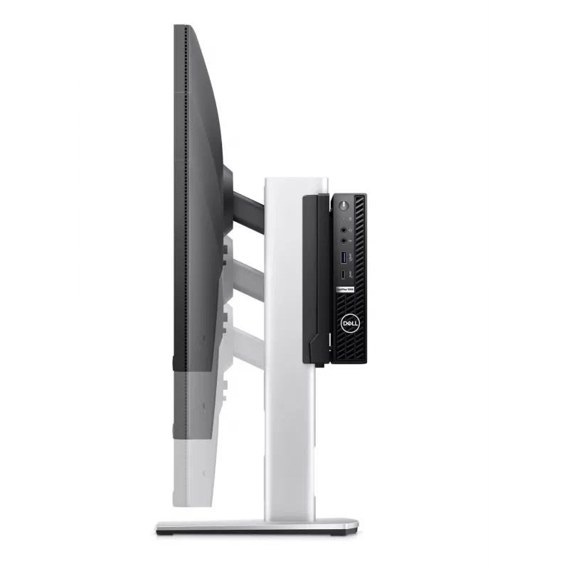 DELL Pro Micro All-in-One stovas MFS22 – tvirtas stovas „OptiPlex Micro“ ir Dell monitoriui, 5,8 kg, 48,3–68,6 cm, VESA 100×100 mm, aukščio reguliavimas, sidabrinis, juodas