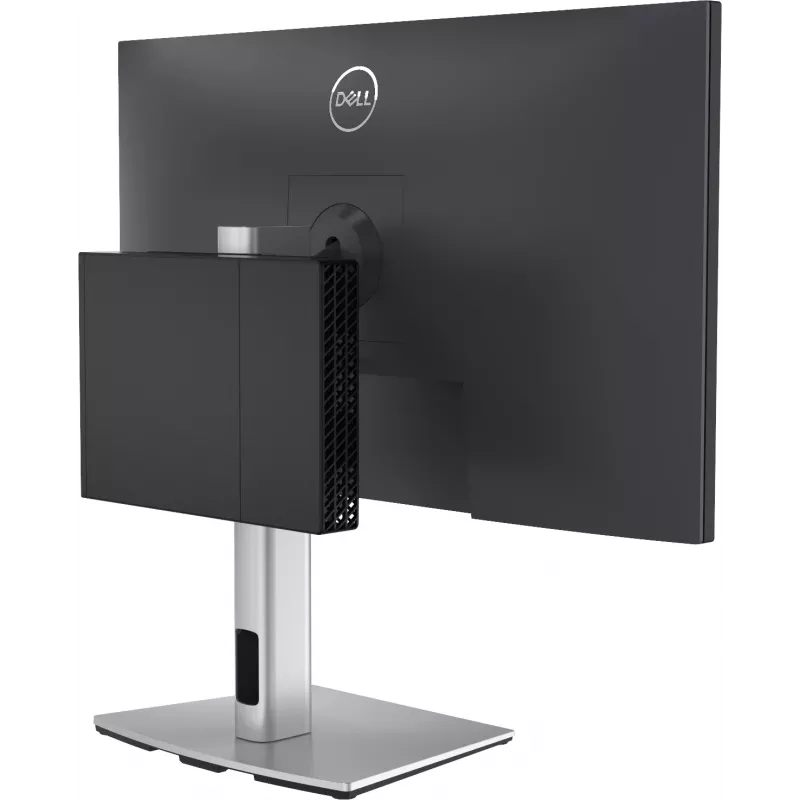 DELL Pro Micro All-in-One stovas MFS22 – tvirtas stovas „OptiPlex Micro“ ir Dell monitoriui, 5,8 kg, 48,3–68,6 cm, VESA 100×100 mm, aukščio reguliavimas, sidabrinis, juodas