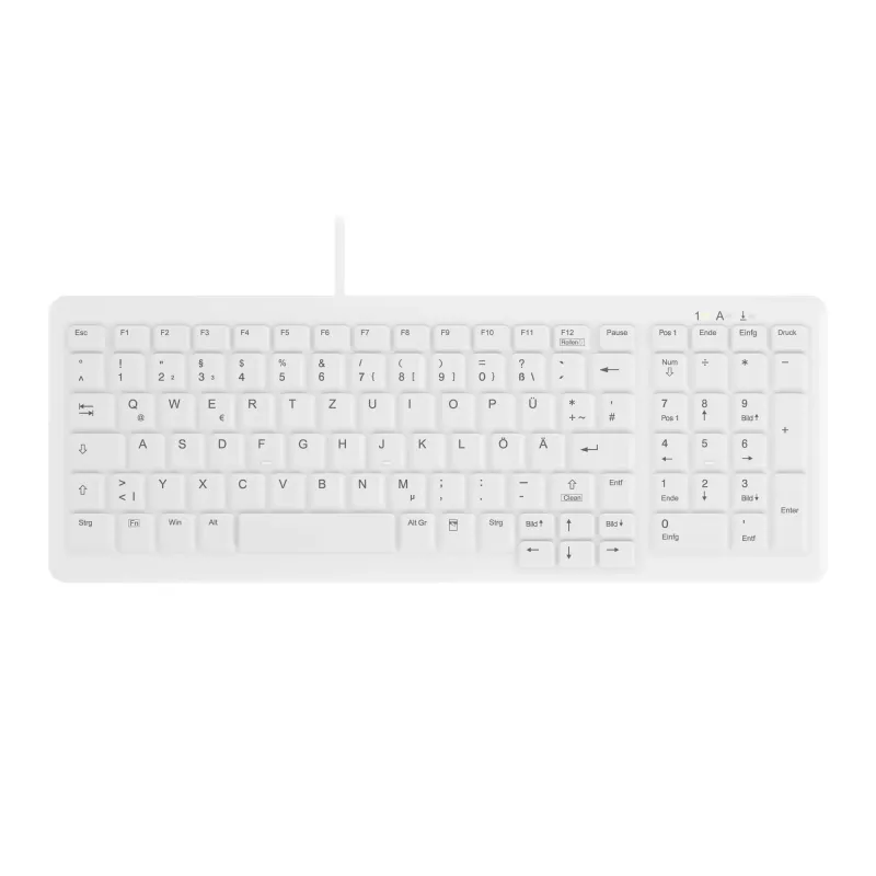 Contour Design Active Key Contour ClassicClean medicininė klaviatūra su nuimamu dangteliu, kompaktiška, laidinė, balta, DE, C7000