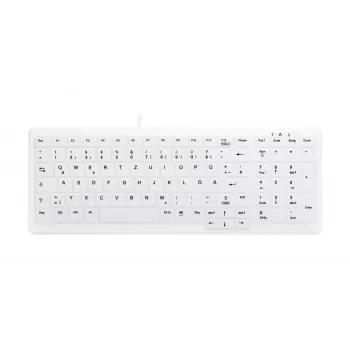 Contour Design Active Key Contour ClassicClean medicininė klaviatūra su nuimamu dangteliu, kompaktiška, laidinė, balta, DE, C7000