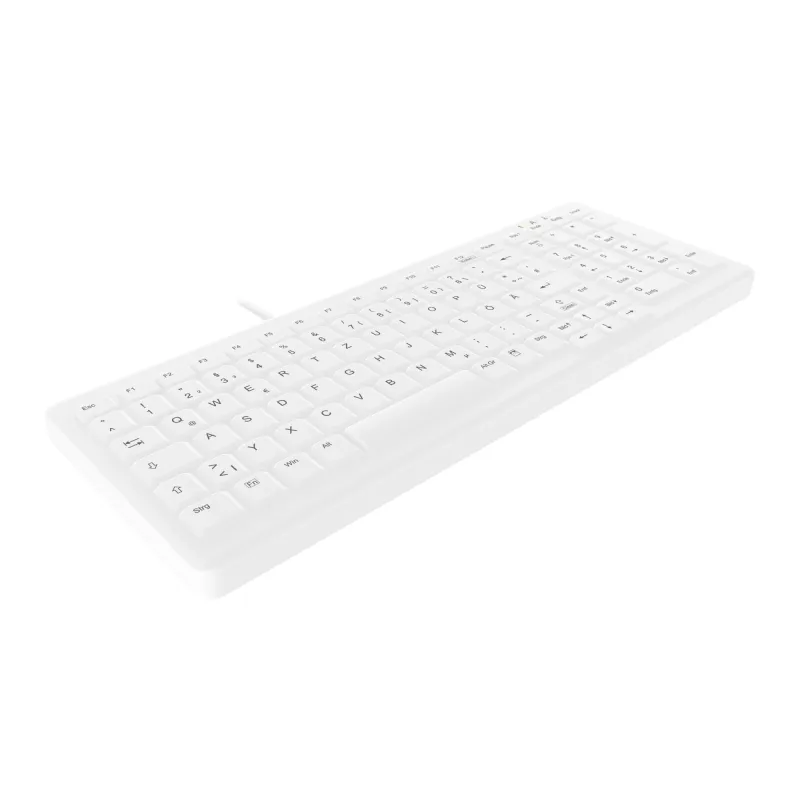 Contour Design Active Key Contour ClassicClean medicininė klaviatūra su nuimamu dangteliu, kompaktiška, laidinė, balta, DE, C7000