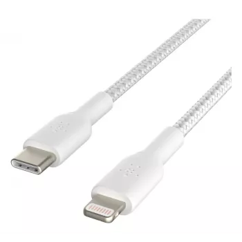 BELKIN Lightning į USB-C laidas, pynė, 1 m, baltas