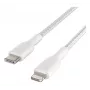 BELKIN Lightning į USB-C laidas, pynė, 1 m, baltas