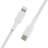 BELKIN Lightning į USB-C laidas, pynė, 1 m, baltas