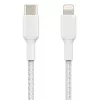 BELKIN Lightning į USB-C laidas, pynė, 1 m, baltas