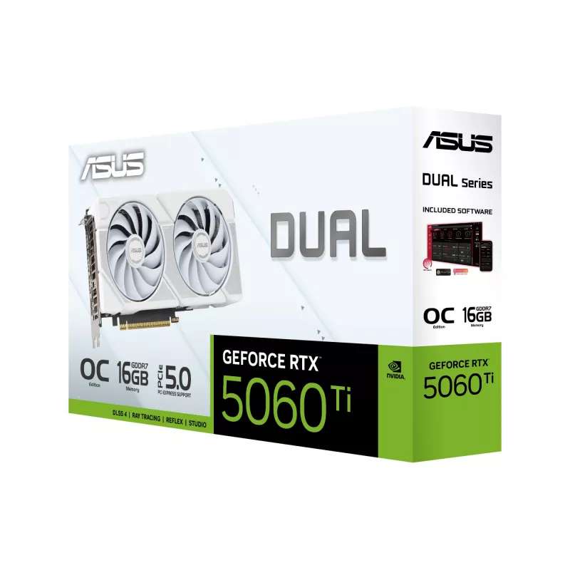 ASUS Dual GeForce RTX 5060 Ti White Edition 16 GB GDDR7 vaizdo plokštė