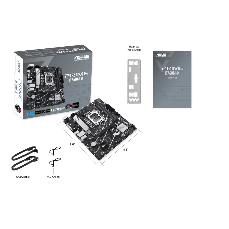 ASUS PRIME B760M-K pagrindinė plokštė Intel B760 LGA 1700 micro ATX