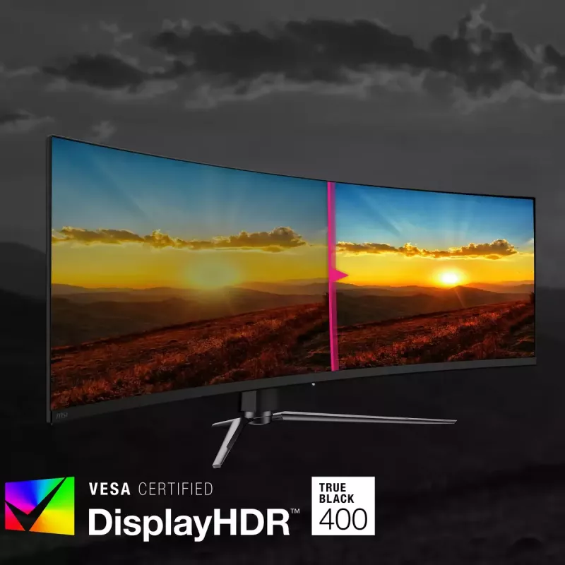 MSI MPG 491CQPDE QD-OLED monitorius 124,5 cm (49 colių) 5120 x 1440 pikselių DQHD juodas