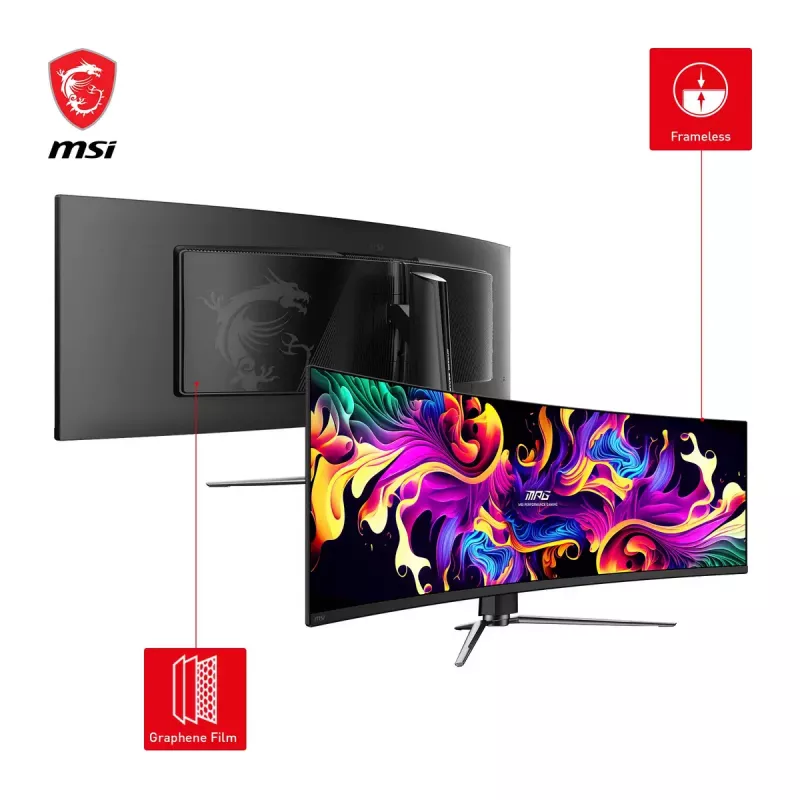 MSI MPG 491CQPDE QD-OLED monitorius 124,5 cm (49 colių) 5120 x 1440 pikselių DQHD juodas