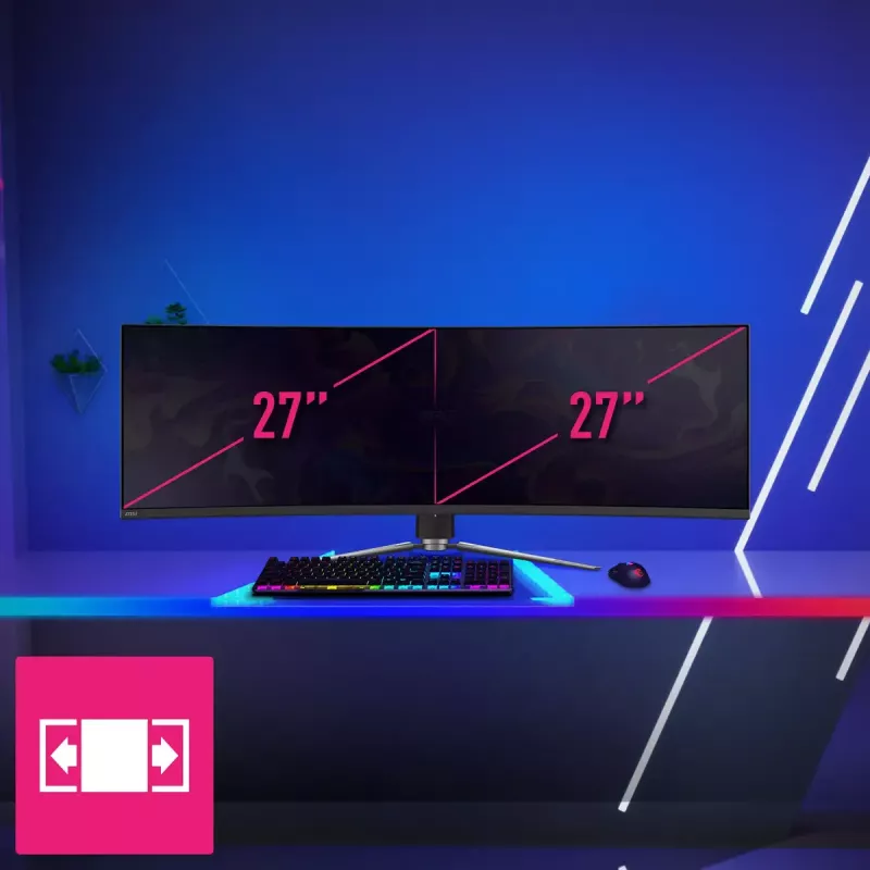 MSI MPG 491CQPDE QD-OLED monitorius 124,5 cm (49 colių) 5120 x 1440 pikselių DQHD juodas