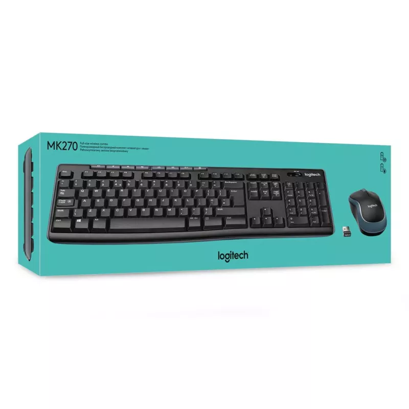 LOGITECH Wireless Desktop Mk270 - Belgijos AZERTY išdėstymas