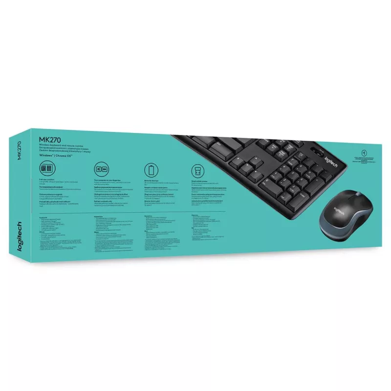 LOGITECH Wireless Desktop Mk270 - Belgijos AZERTY išdėstymas