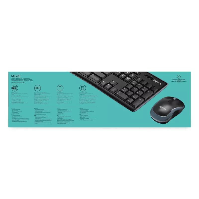 LOGITECH Wireless Desktop Mk270 - Belgijos AZERTY išdėstymas