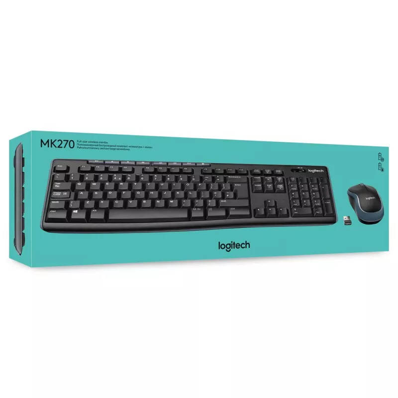 LOGITECH Wireless Desktop Mk270 - Belgijos AZERTY išdėstymas