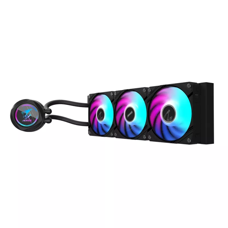 GIGABYTE AORUS WATERFORCE II 360 AIO skystas aušintuvas procesoriui - 3x120mm ARGB ventiliatoriai, stumdoma fiksavimo sistema, DAISY-CHAIN, suderinamas su Intel LGA 1851 ir AMD AM5