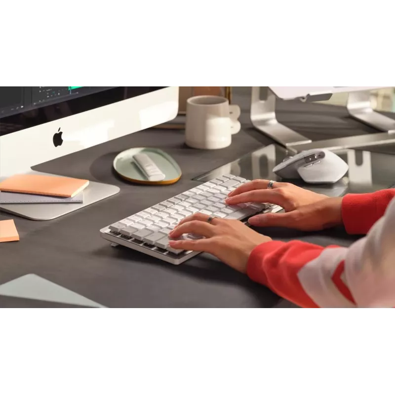 LOGITECH MX Mechanical Mini for Mac belaidė apšviesta mechaninė klaviatūra, šviesiai pilka, US International QWERTY