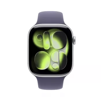 Išmanusis laikrodis Apple Watch Series 11 GPS + Cellular 46mm sidabrinis aliumininis korpusas su Purple Fog sportine juostele S/M