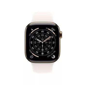 APPLE Watch Series 11 GPS + Cellular 42mm auksinis titano korpusas su Light Blush Sport dirželiu M/L