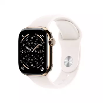 APPLE Watch Series 11 GPS + Cellular 42mm auksinis titano korpusas su Light Blush Sport dirželiu M/L