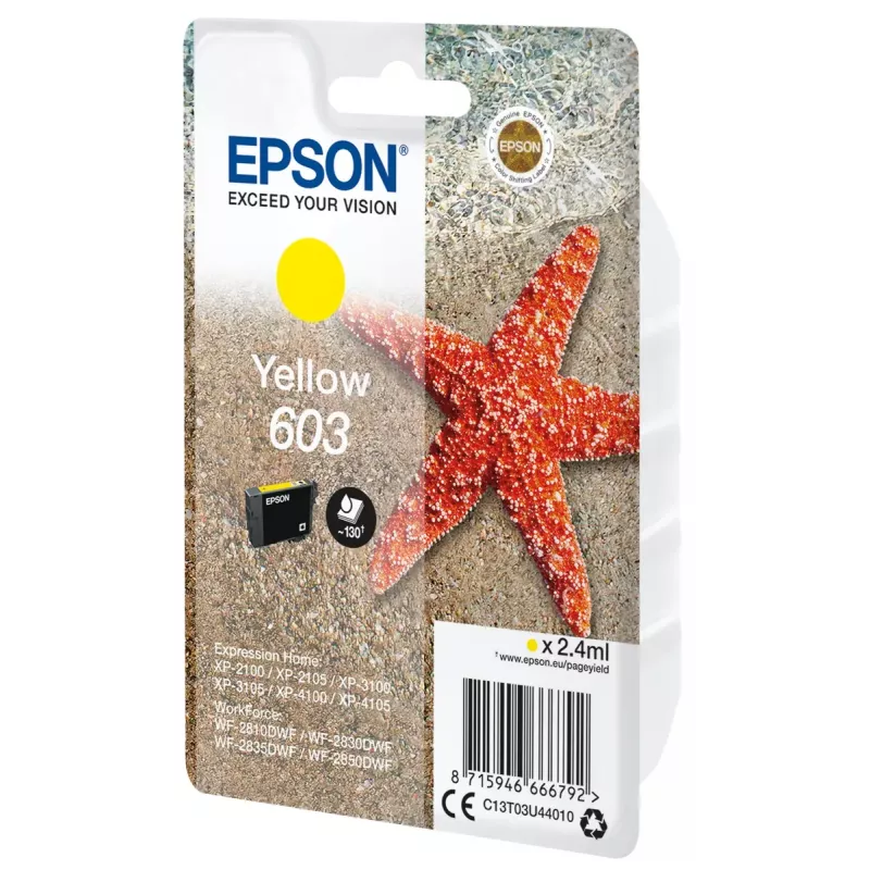 Epson C13T03U44020 kasetė 1 vnt. Originali standartinės talpos geltona
