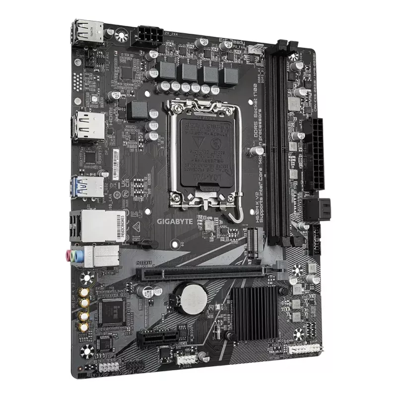 GIGABYTE H610M K V2 pagrindinė plokštė – Intel Core 14-os kartos CPU, iki 5600MHz DDR5, 1xPCIe 3.0 M.2, 1GbE LAN, USB 3.2 Gen 1